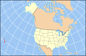 Map of the United States with Hawaii highlighted