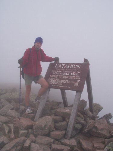 The end of the Appalachian Trail on Mount Katahdin.