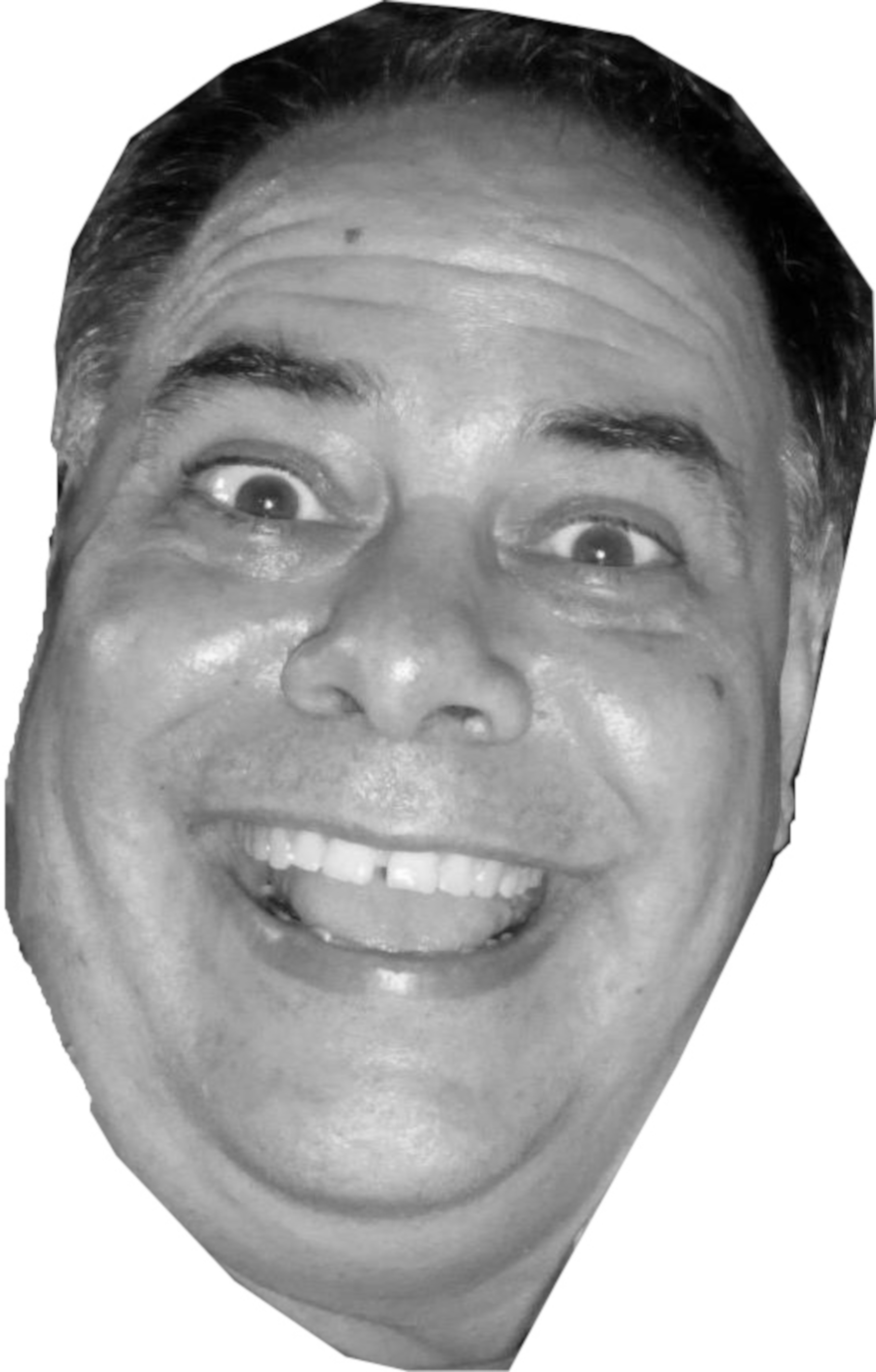 Giant, life-size B&W face of Wassa