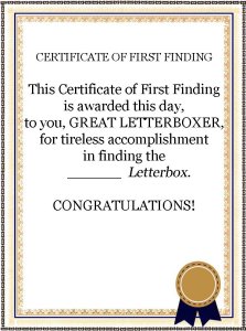 Certificate of first finding