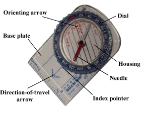 Orienteering compass